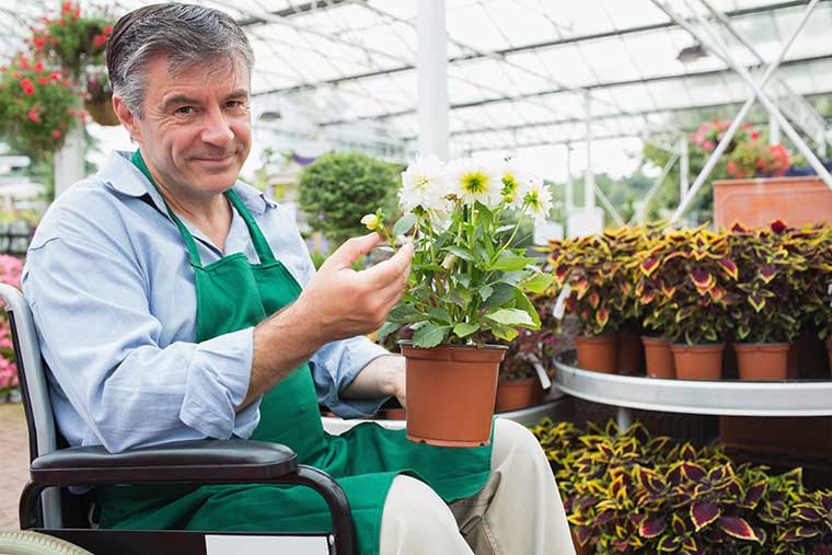 Greenhouse employment for man with a disability